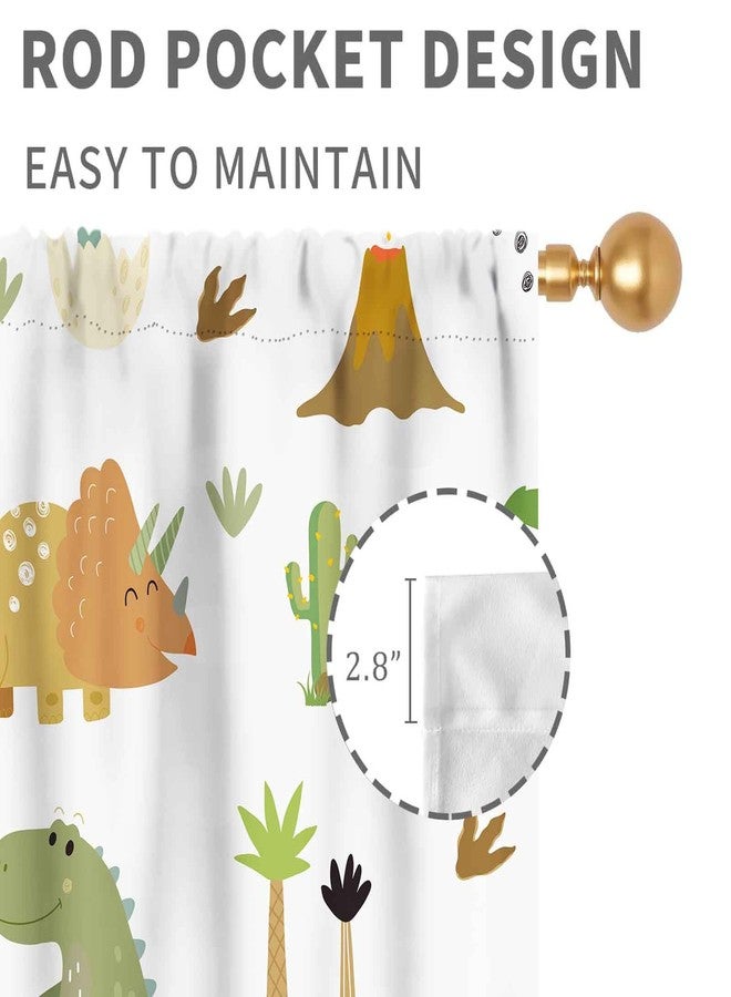 TKUYO Dinosaur Curtains for Boys Room, Cartoon Dino Cute Safari Animal Printed Baby Kids Room Decor Blackout Window Drapes Treatments for Children Nursery Bedroom Living Room 2 Panel Sets, 42"x45" Inch - Image 5